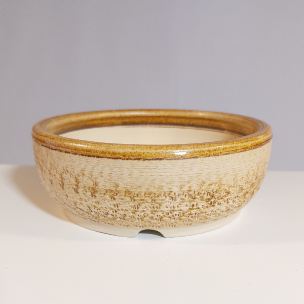 WGM-0022: Runde Schale mit Braunstein ca. 14x5 cm